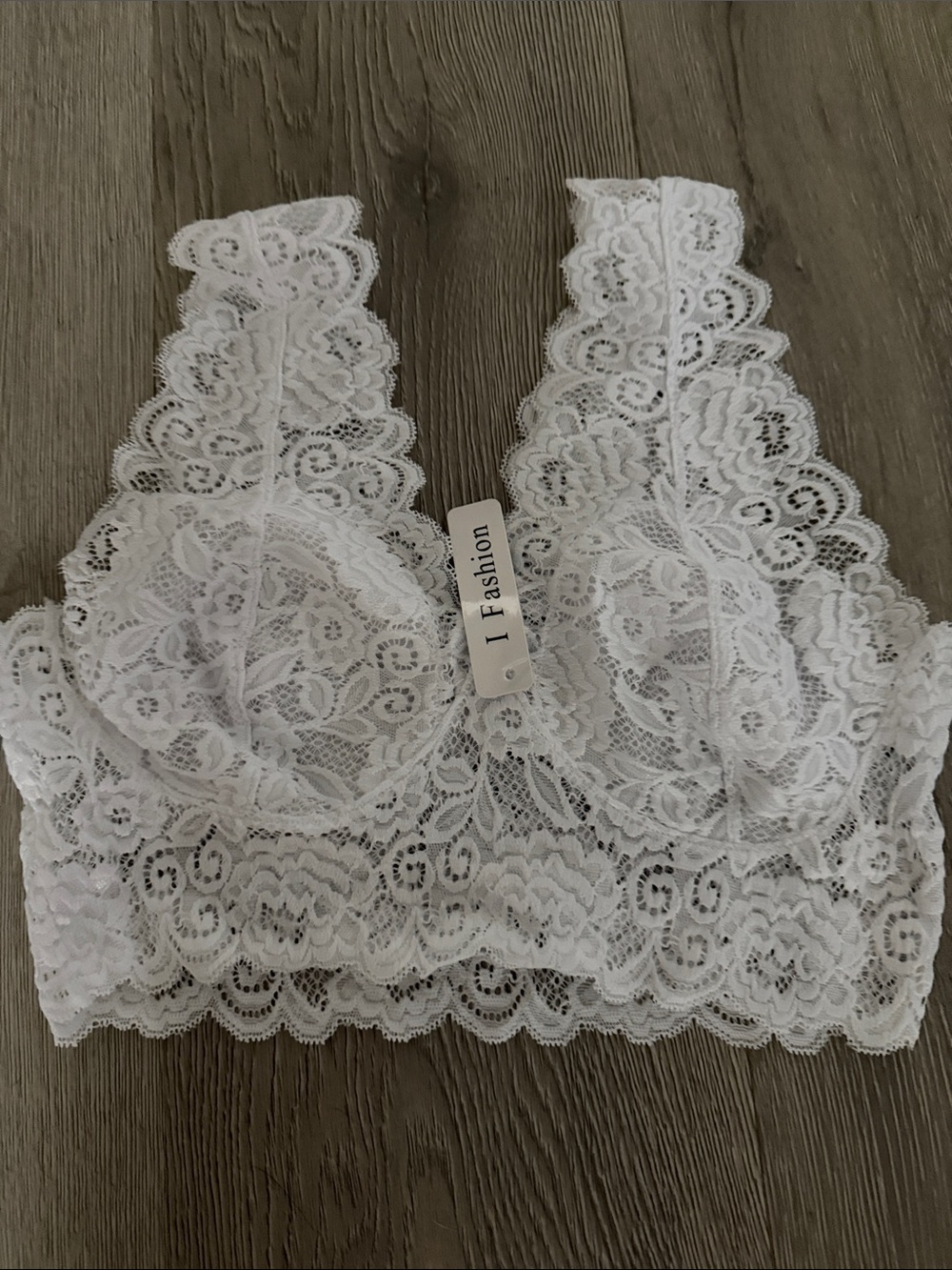 Lace Bralette with Supportive Cups - White